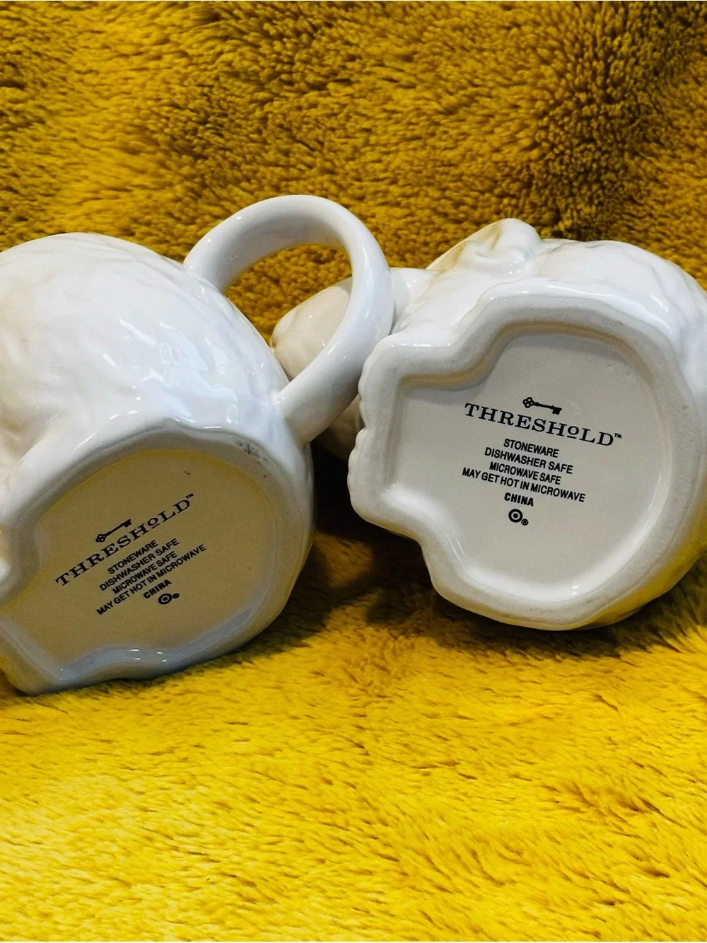 THRESHOLD Stoneware Figural BUNNY Mug White Target Decor Cup Glass Rabbit “2”